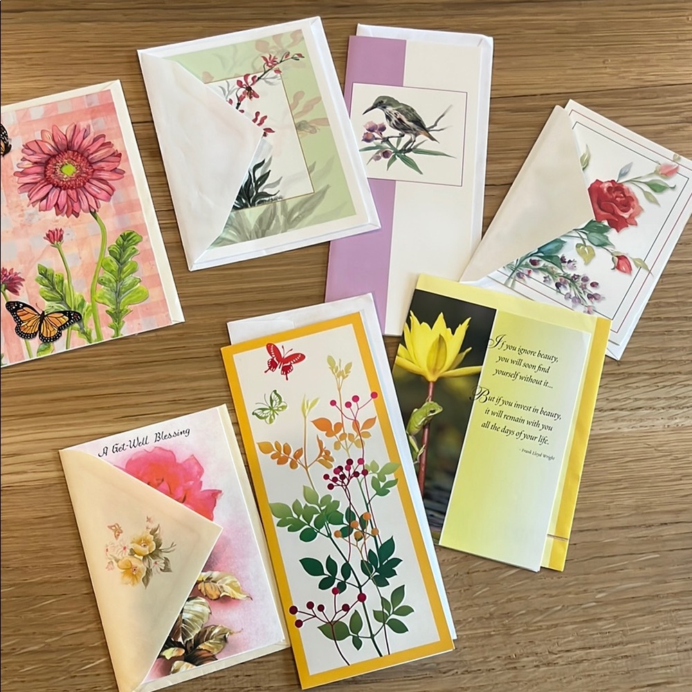 Floral and Nature Greeting Cards Set New